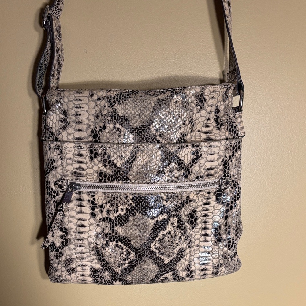 Danier Snakeskin Leather Crossbody Bag
